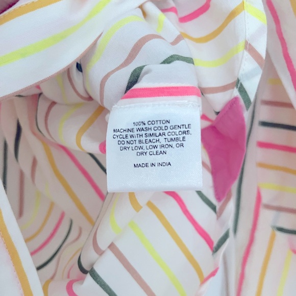 Kerri Rosenthal Pia Button Down Multistripe Shirt With Graphic Heart Size M - Picture 10 of 10